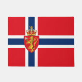 Norwegisches Wappen auf norwegischer Flagge, Norwe Fußmatte (Vorderseite)
