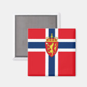 Norwegisches Wappen unter norwegischer Flagge Magnet (Vorderseite/Rückseite)