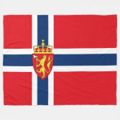 Norwegisches Wappen unter norwegischer Flagge, Nor Fleecedecke (Vorderseite (Horizontal))
