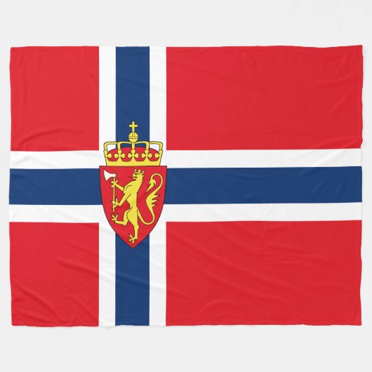 Norwegisches Wappen unter norwegischer Flagge, Nor Fleecedecke (Vorderseite (Horizontal))