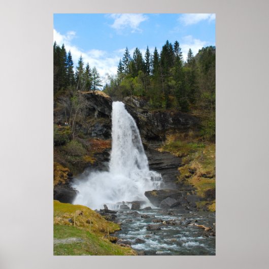 Norwegisches Wasserfallposter Poster (Vorne)