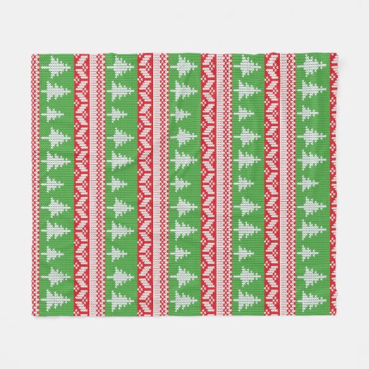 Norwegisches Weihnachtsbaummuster Fleecedecke (Vorderseite (Horizontal))