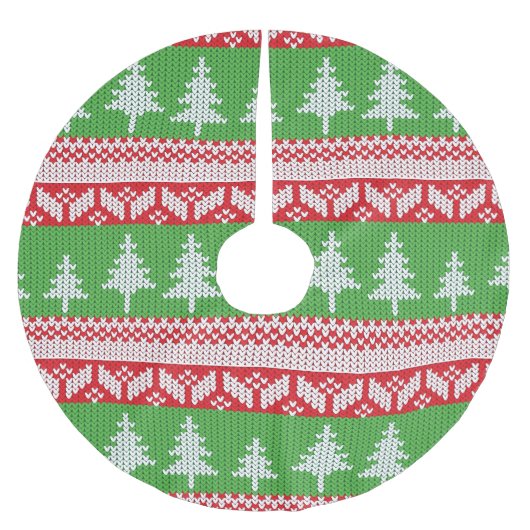 Norwegisches Weihnachtsbaummuster Polyester Weihnachtsbaumdecke (Vorderseite)