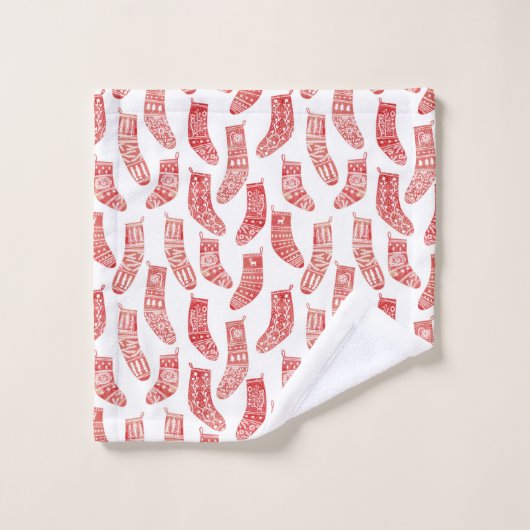 Norwegisches Weihnachtsgebäck-Strumpf Badhandtuch Set (Waschlappen)