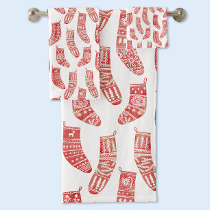 Norwegisches Weihnachtsgebäck-Strumpf Badhandtuch Set