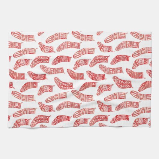 Norwegisches Weihnachtsgebäck-Strumpf Geschirrtuch (Horizontal)