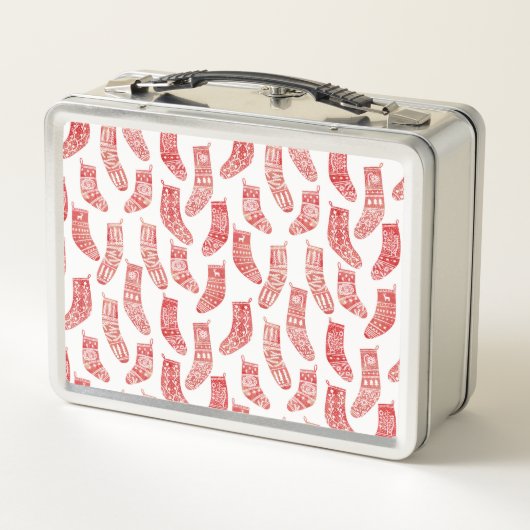 Norwegisches Weihnachtsgebäck-Strumpf Metall Brotdose (Rückseite)