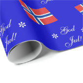 Norwegisches Weihnachtsgott Jul Custom Wrapping Pa Geschenkpapier (Rolleneckpunkt)