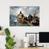 Norwegisches Wikingland im Jahr 872 Poster (Heimbüro)