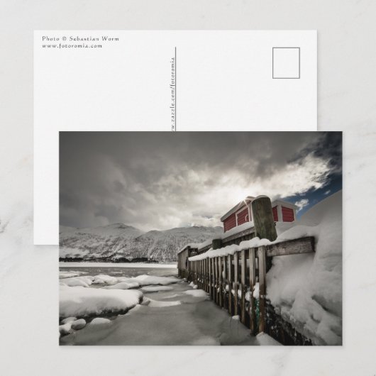 Norwegisches WinterFoto Postkarte (Vorne/Hinten)