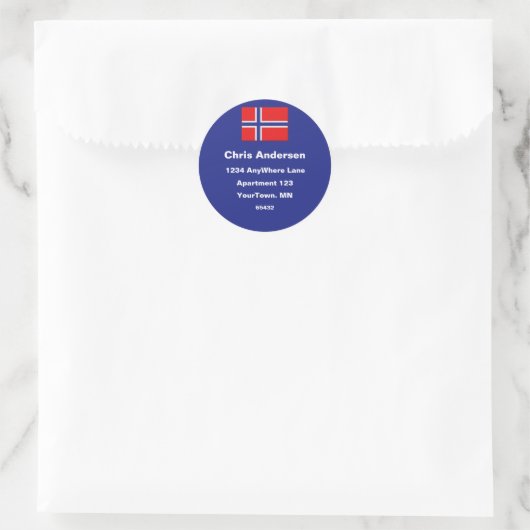 Norwegisches Zeichen Runder Aufkleber (Tasche)