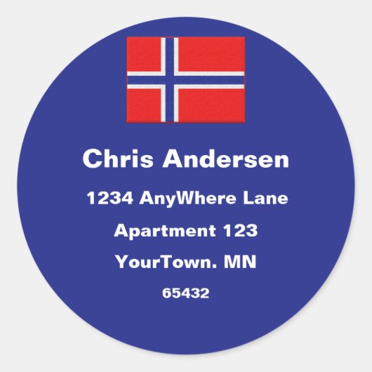 Norwegisches Zeichen Runder Aufkleber (Vorderseite)