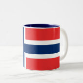Norweigan Flaggen-Tasse Zweifarbige Tasse (VorderseiteRechts)