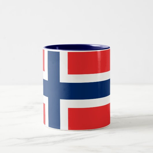 Norweigan Flaggen-Tasse Zweifarbige Tasse (Mittel)