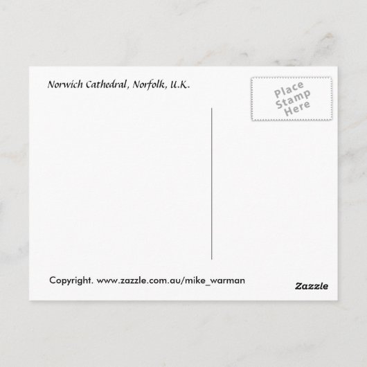 Norwich Cathedral Postkarte (Rückseite)