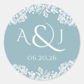 Norwich Classic Wedding Monogram Runder Aufkleber (Vorderseite)
