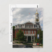 Norwich, CT. Rathaus Postkarte (Vorne/Hinten)