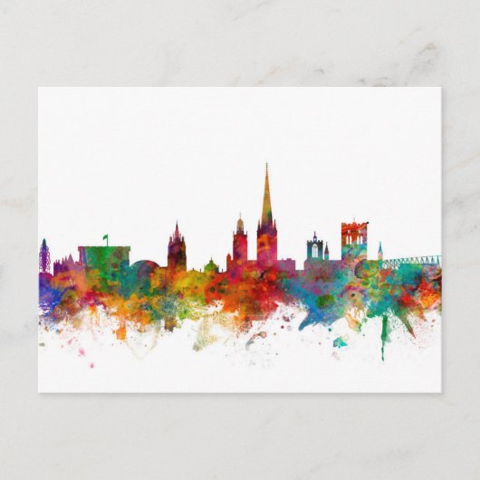 Norwich England Skyline Postkarte (Vorderseite)