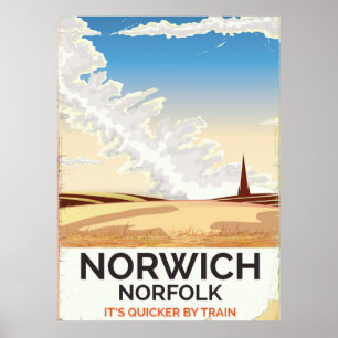 Norwich, Norfolk Vintage Bahnhofposter Poster
