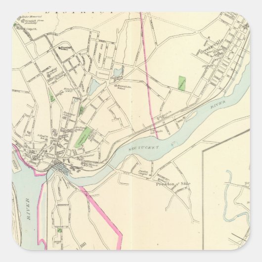 Norwich Quadratischer Aufkleber (Vorderseite)