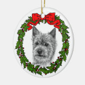 Norwich Terrier Art von Glenda S. Harlan Keramik Ornament (Links)