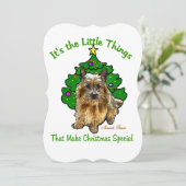 Norwich Terrier Christmas Feiertagskarte (Stehend Vorderseite)