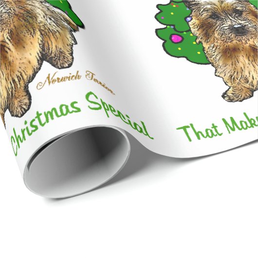 Norwich Terrier Christmas Geschenkpapier (Rolleneckpunkt)