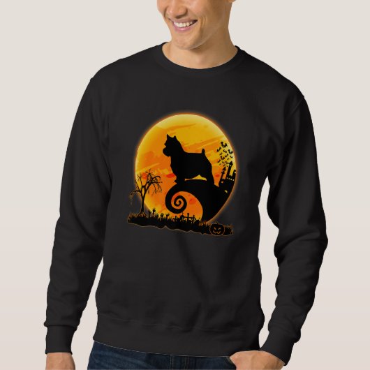 Norwich Terrier Dog And Moon  Dog Halloween Costum Sweatshirt (Vorderseite)
