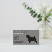 Norwich Terrier Dog Breed Silhouette Imitate Wood Visitenkarte (Stehend Vorderseite)