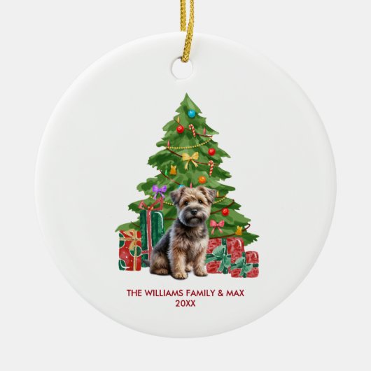 Norwich Terrier Dog Personalisiert Weihnachten Keramik Ornament (Vorne)