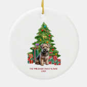 Norwich Terrier Dog Personalisiert Weihnachten Keramik Ornament (Hinten)