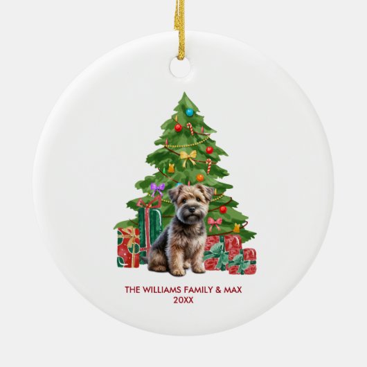 Norwich Terrier Dog Personalisiert Weihnachten Keramik Ornament (Hinten)