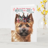 Norwich Terrier Dog Queen Day Funny Birthday Karte (Gelbe Blume)