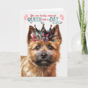 Norwich Terrier Dog Queen Day Funny Birthday Karte