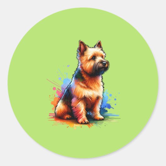 Norwich Terrier Dog Runder Aufkleber (Vorderseite)