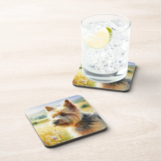 Norwich Terrier Getränkeuntersetzer (Rechte Seite)
