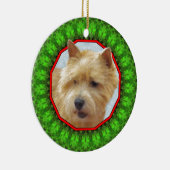 Norwich Terrier glückliches Howliday Keramikornament (Rechts)