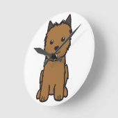 Norwich-Terrier-HundeCartoon Runde Wanduhr (Winkel)