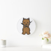 Norwich-Terrier-HundeCartoon Runde Wanduhr (Zuhause)