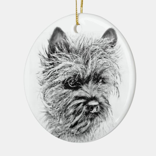 Norwich Terrier Keramikornament (Links)