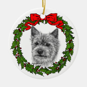 Norwich Terrier Kunst von Glenda S. Harlan Keramik Ornament