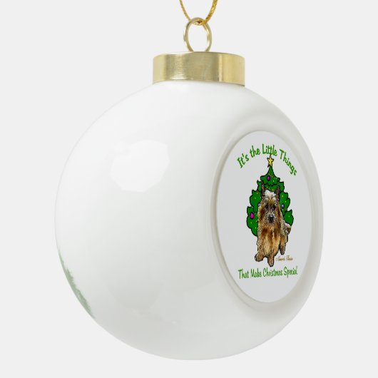 Norwich Terrier Liebhaber Weihnachten Keramik Kugel-Ornament (Links)