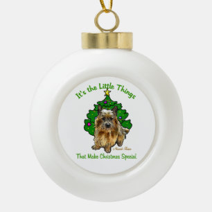Norwich Terrier Liebhaber Weihnachten Keramik Kugel-Ornament