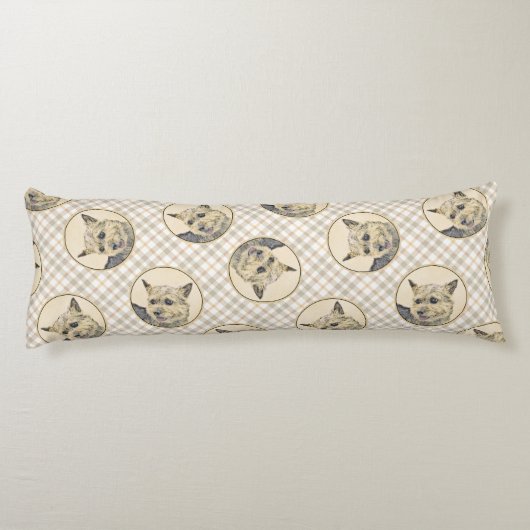 Norwich Terrier Malerei Niedlich Original Haustier Seitenschläferkissen (Rückseite)