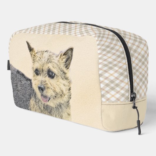 Norwich Terrier Malerei Niedlich Original Haustier Waschbeutel (Rechte Ecke)
