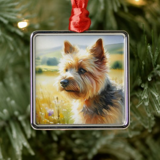 Norwich Terrier Ornament Aus Metall (Baum)