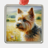Norwich Terrier Ornament Aus Metall (Vorne)