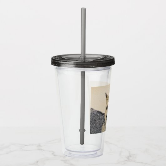 Norwich Terrier Painting - Niedliche Original Dog  Acryltrinkbecher (Rechts)