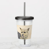 Norwich Terrier Painting - Niedliche Original Dog  Acryltrinkbecher (Vorderseite)