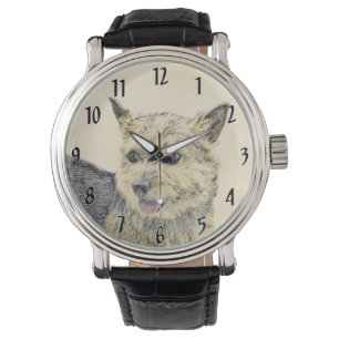 Norwich Terrier Painting - Niedliche Original Dog Armbanduhr